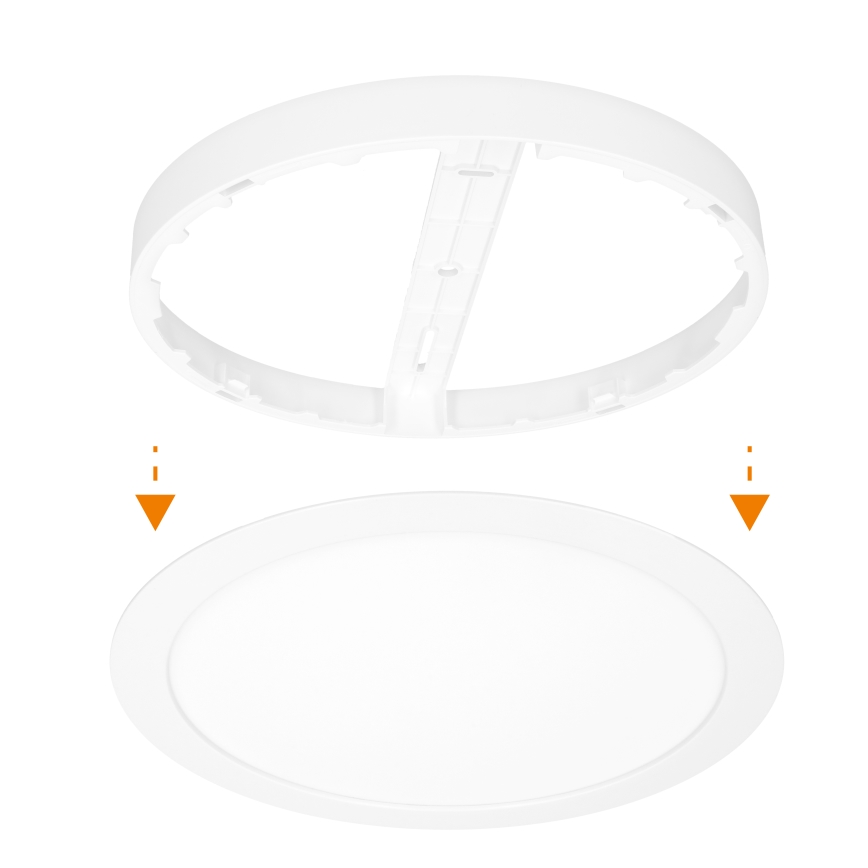 LED påbygget/indbygningspanel 2-i-1 24W/230V 3000/4000/6000K Ø 30 cm IP54 hvid