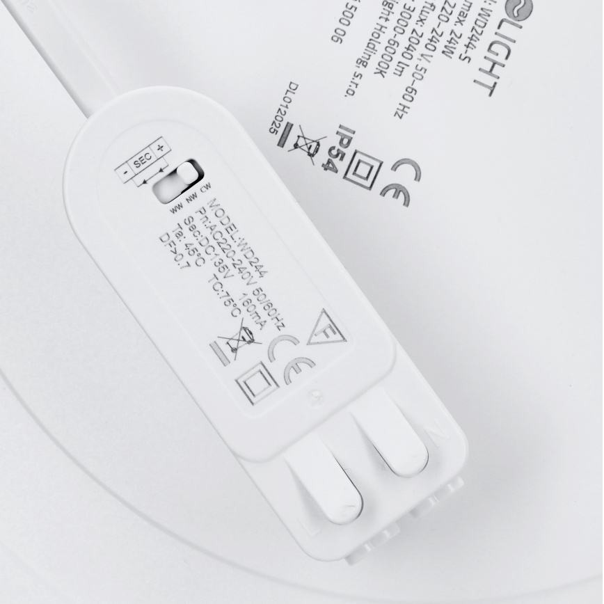 LED påbygget/indbygningspanel 2-i-1 24W/230V 3000/4000/6000K Ø 30 cm IP54 hvid
