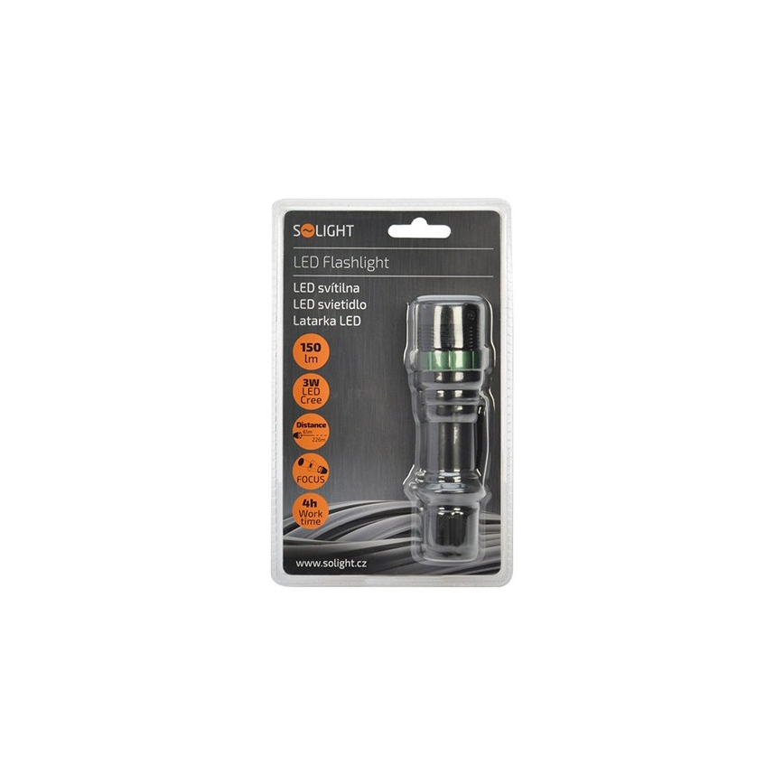 LED Lommelygte med krog og magnet LED/3W/3xAAA