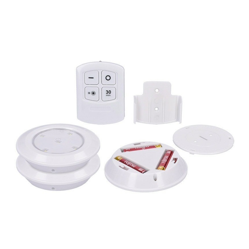 3x LED lampe m. fjernbetjening dæmpbar LED/3xAAA