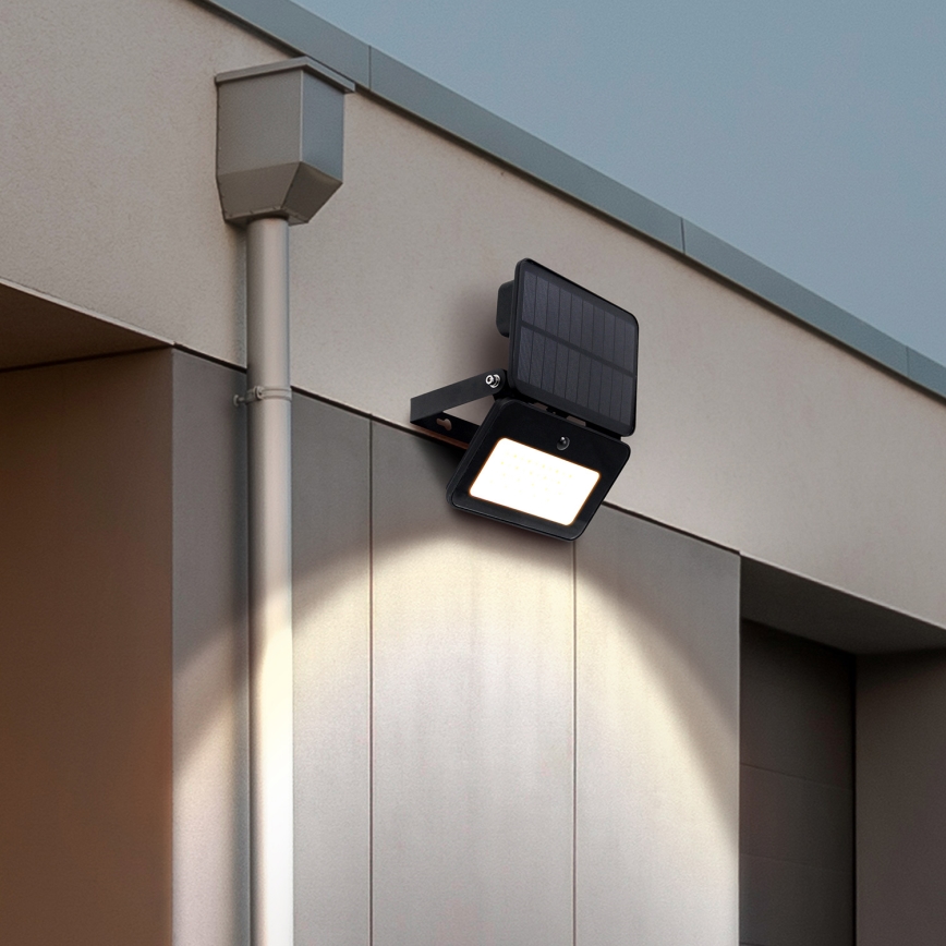 LED Dæmpbar soldrevet projektør med motion og dusk sensor LED/6W/2200 mAh 3000/4000/6500K IP65