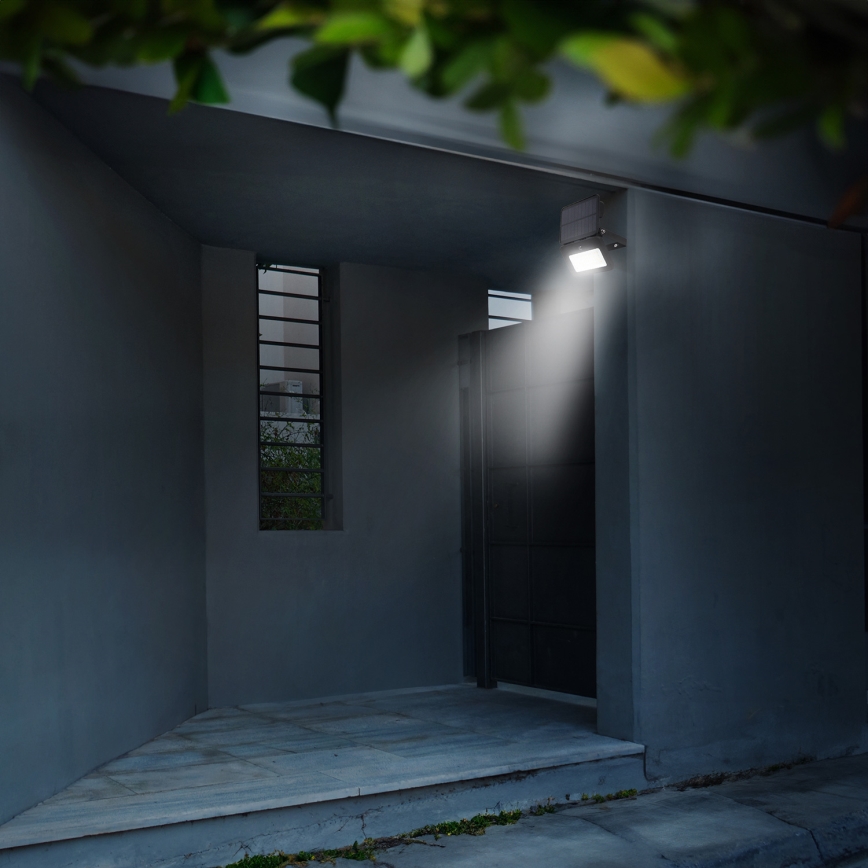 LED Dæmpbar soldrevet projektør med motion og dusk sensor LED/6W/2200 mAh 3000/4000/6500K IP65