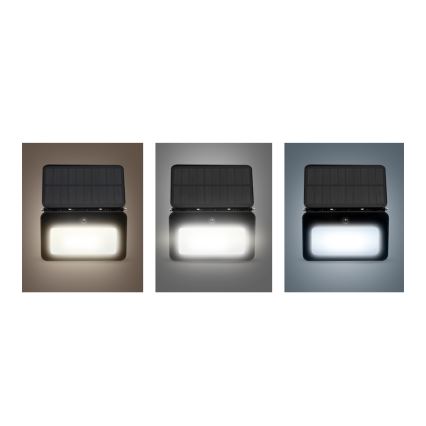LED Dæmpbar soldrevet projektør med motion og dusk sensor LED/6W/2200 mAh 3000/4000/6500K IP65