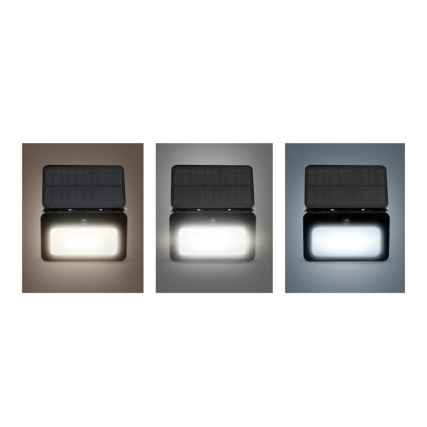 LED Dæmpbar soldrevet projektør med motion og dusk sensor LED/6W/2200 mAh 3000/4000/6500K IP65