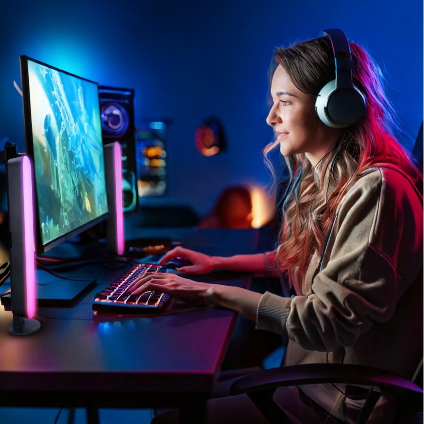 LED RGB-gamingbelysning med fjernbetjening