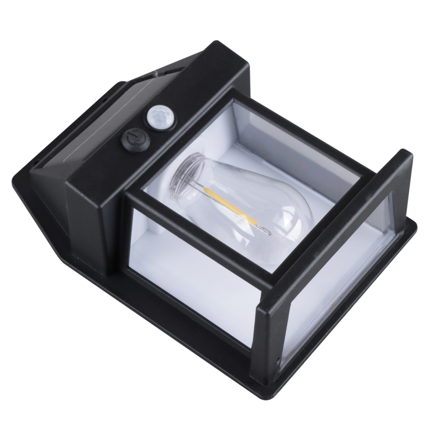 LED-dæmpbar solcellelanterne med sensor LED/3,7V IP44 1200 mAh