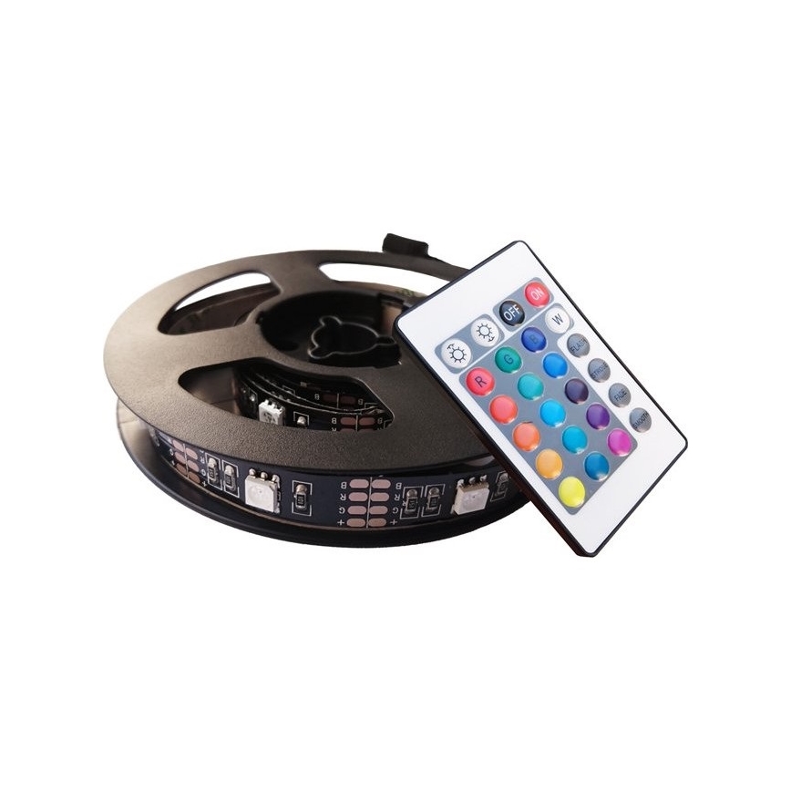 2x LED lysbånd til TV med fjernbetjening RGB IP65 LED/USB 50 cm