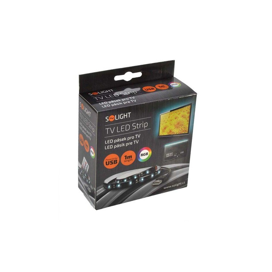 2x LED lysbånd til TV med fjernbetjening RGB IP65 LED/USB 50 cm