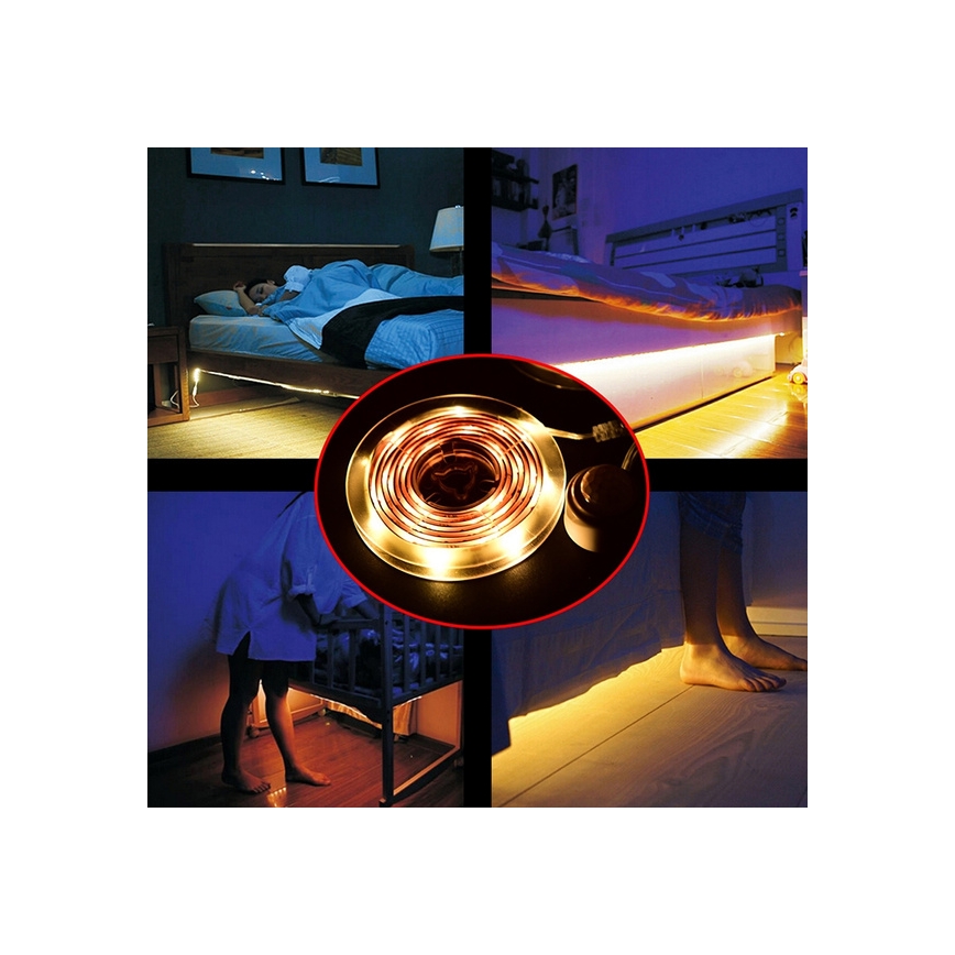 LED strip med sensor 4xAAA 3000K 1 m