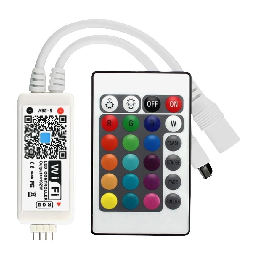LED lysbånd dæmpbart RGB-farver LED/20W/230V 5 m IP65 Tuya + fjernbetjening