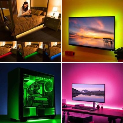 LED RGB Strip til tv dæmpbar LED/6W/5V Wi-Fi Tuya + fjernbetjening