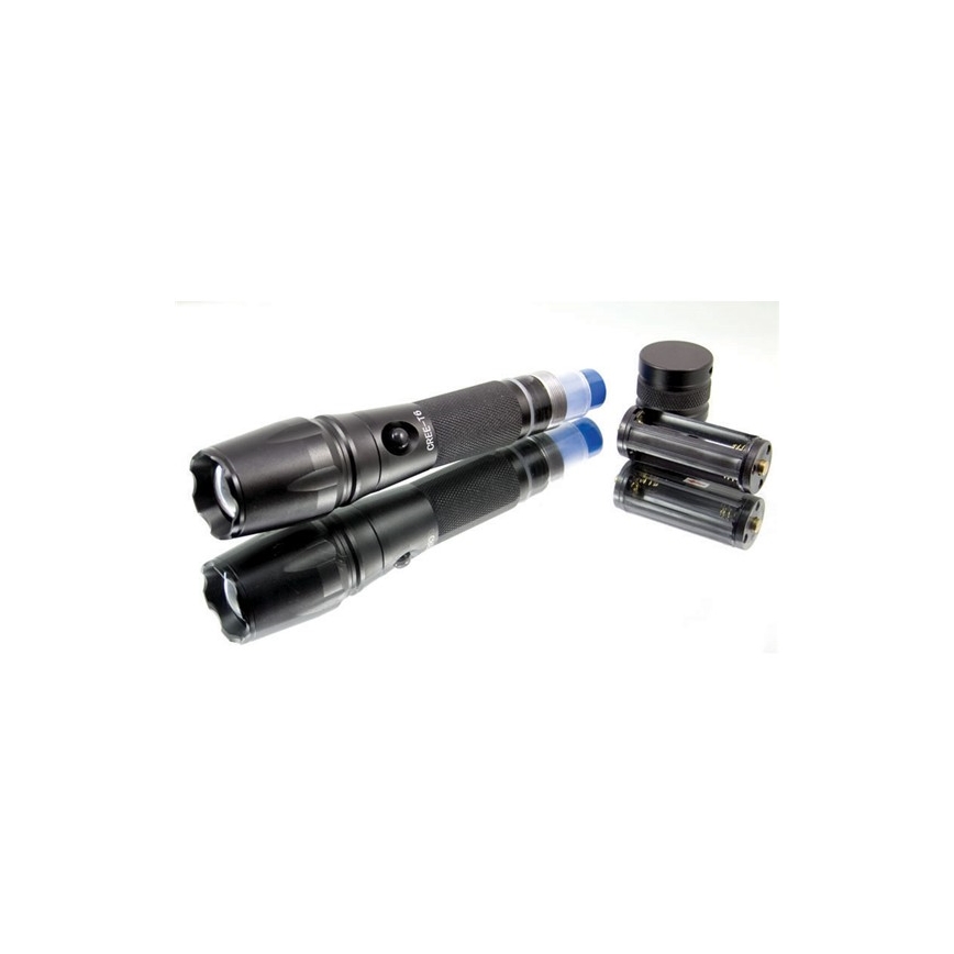 Genopladelig LED lommelygte Cree XML T6 LED/3,7V 2200mAh IP44
