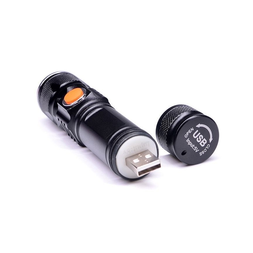 LED genopladelig pandelampe USB LED/3W/3,7V IP44
