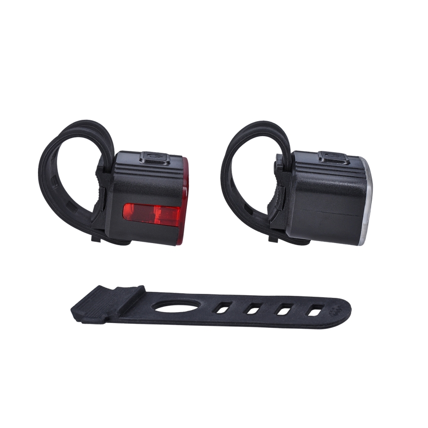 SÆT 2x LED Dæmpbar rechargeable bicycle lys 350mAh IP44 rød/hvid