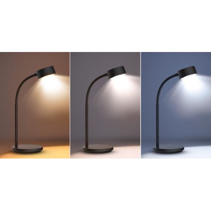 LED bordlampe m. touch-funktion dæmpbar LED/4,5W/5V 3000/4000/6500K sort