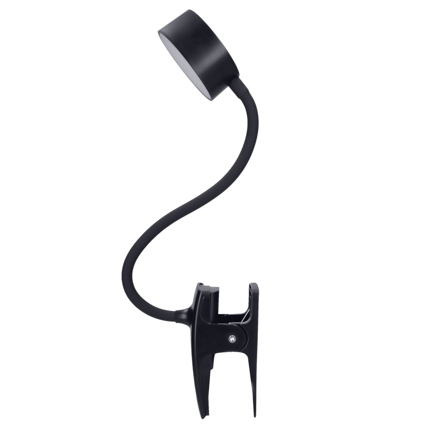 LED Dæmpbar fleksibel genopladelig bordlampe med klemme LED/2W/1800 mAh 3000/4000/6500K sort