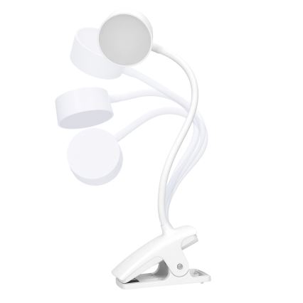 LED Dæmpbar fleksibel genopladelig bordlampe med klemme LED/2W/1800 mAh 3000/4000/6500K hvid