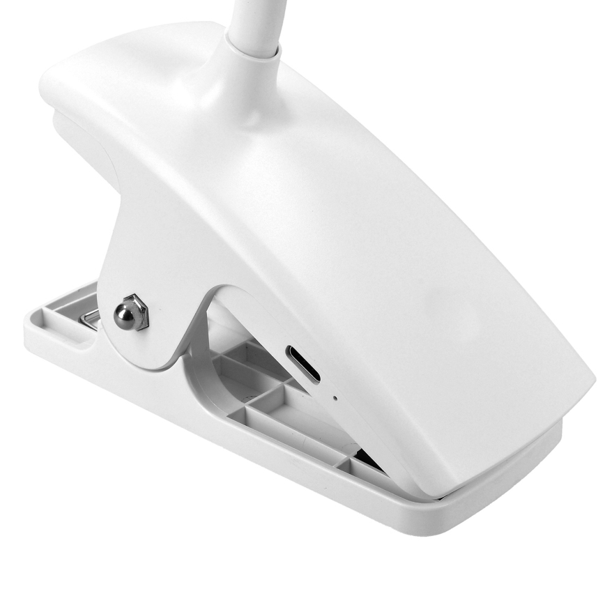 LED Dæmpbar fleksibel genopladelig bordlampe med klemme LED/2W/1800 mAh 3000/4000/6500K hvid