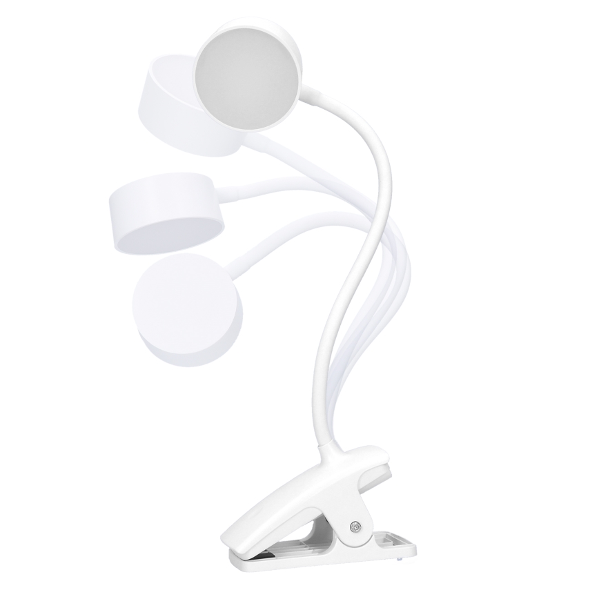 LED bordlampe med klemme dæmpbar og genopladelig LED/2W/1800 mAh 3000/4000/6500K hvid