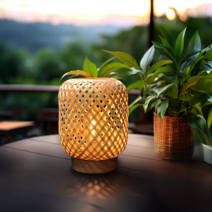 Dekorativ LED bordlampe BOHO LED/2xAAA Rattan