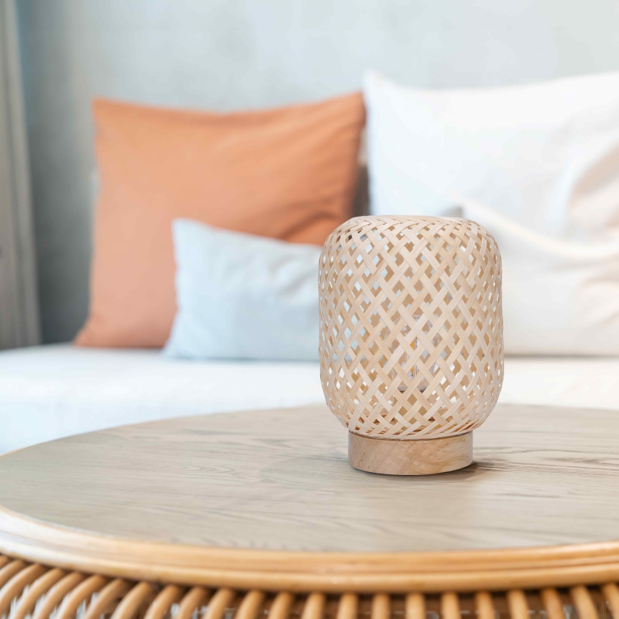 Dekorativ LED bordlampe BOHO LED/2xAAA Rattan