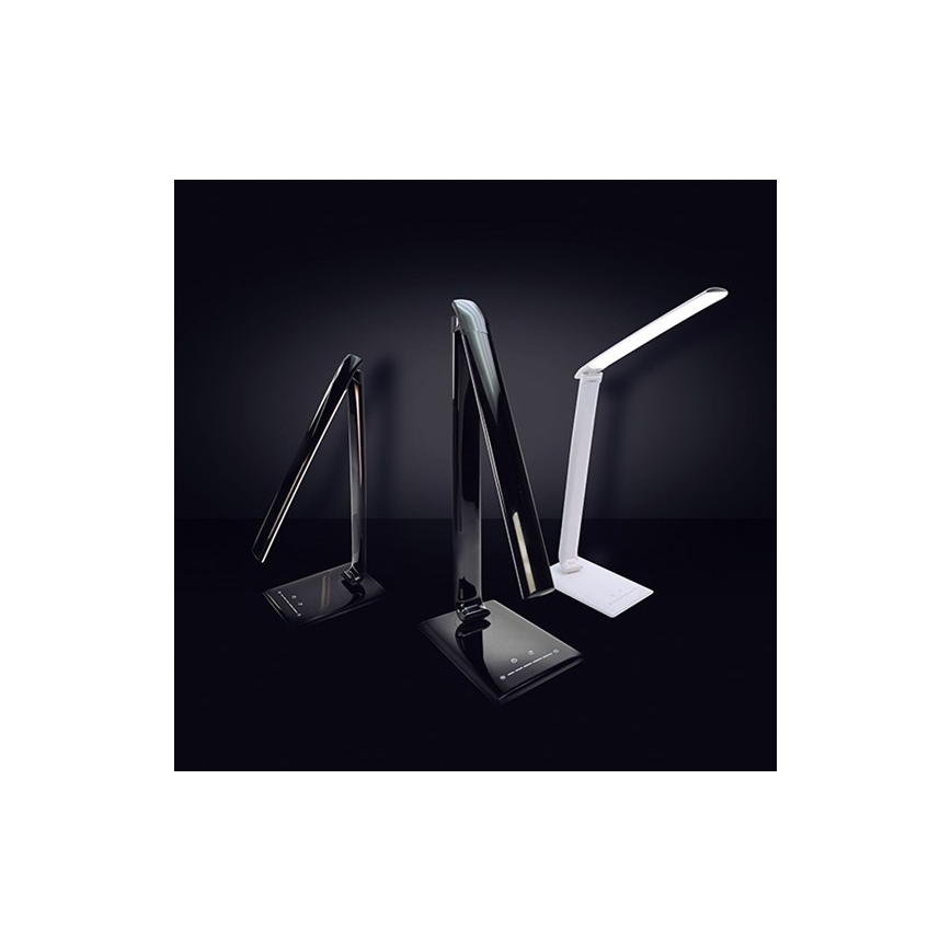 LED bordlampe med USB-stik dæmpbar LED/12W/230V sort