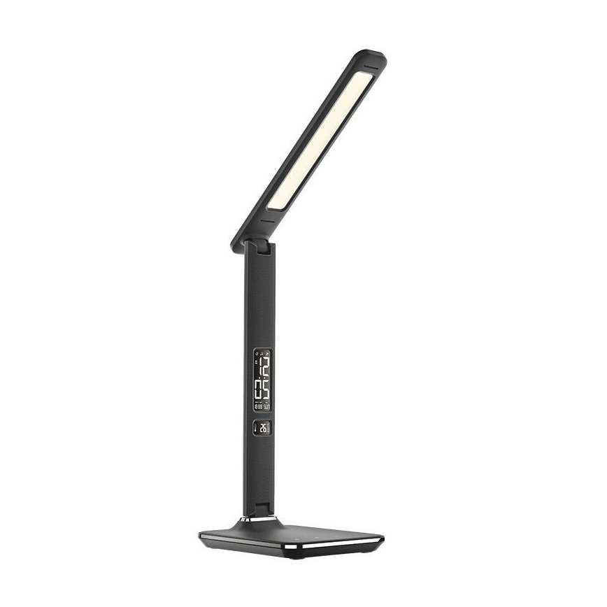 LED lysdæmper bordlampe med display LED/9W/230V antik sort