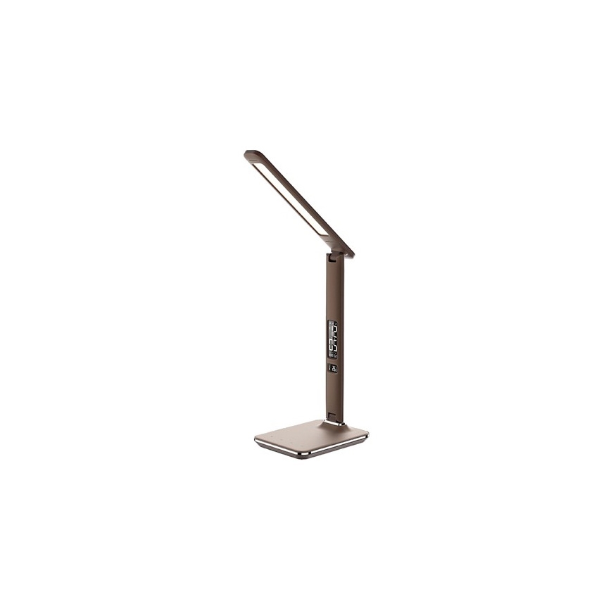 LED lysdæmper bordlampe med display LED/9W/230V brun