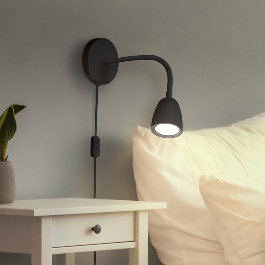 Lille LED væglampe dæmpbar LED/4W/230V sort