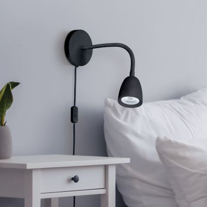 Lille LED væglampe dæmpbar LED/4W/230V sort