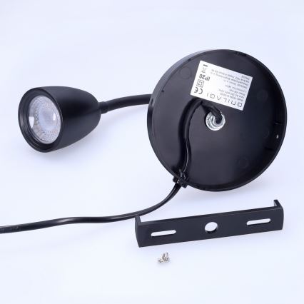 Lille LED væglampe dæmpbar LED/4W/230V sort