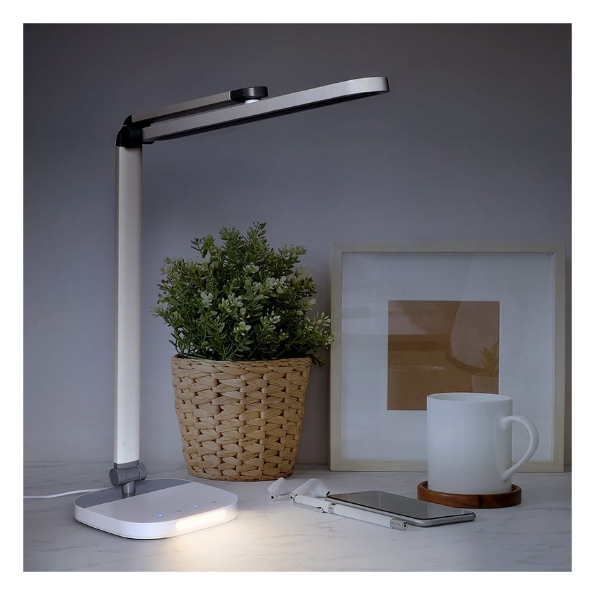 LED bordlampe m. touch-funktion dæmpbar med nat belysning LED/10W/5V 3000/4000/5000K hvid