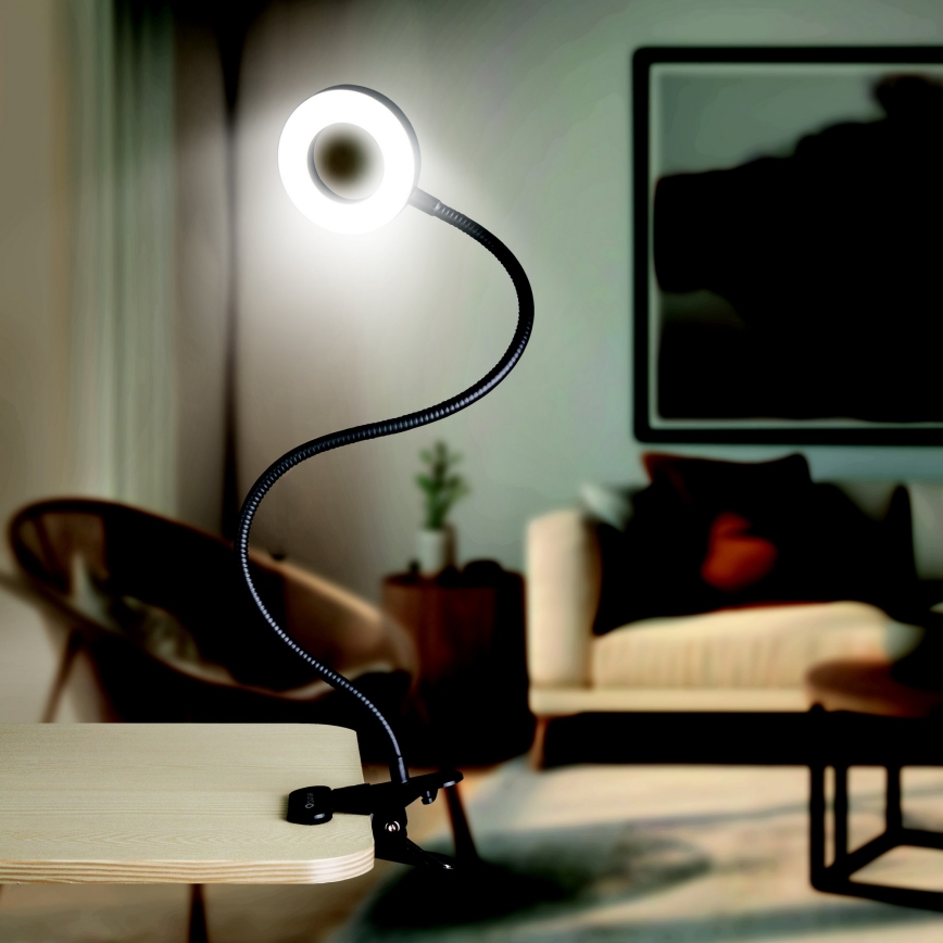 LED bordlampe dæmpbar med klemme LED/8W/230V 3000/4000/5000K sort