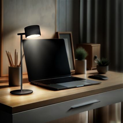 LED lampe m. touch-funktion dæmpbar og genopladelig 3-i-1 LED/4W/2000 mAh 3000/4000/6500K sort