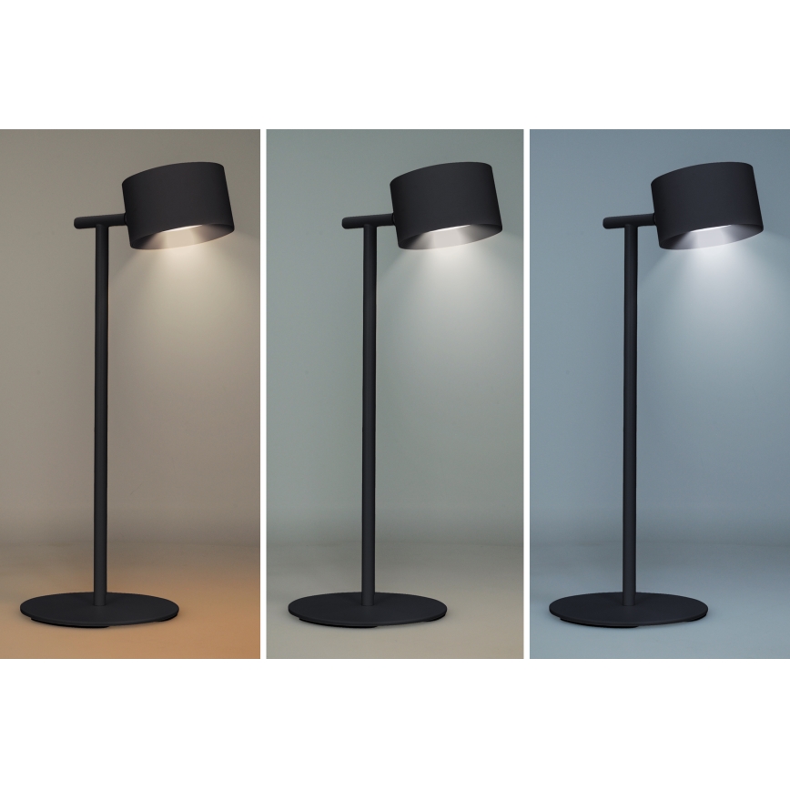 LED lampe m. touch-funktion dæmpbar og genopladelig 3-i-1 LED/4W/2000 mAh 3000/4000/6500K sort