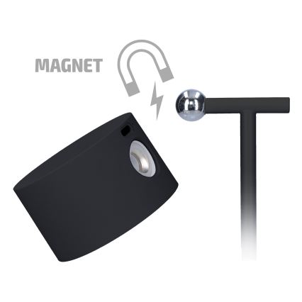 LED lampe m. touch-funktion dæmpbar og genopladelig 3-i-1 LED/4W/2000 mAh 3000/4000/6500K sort