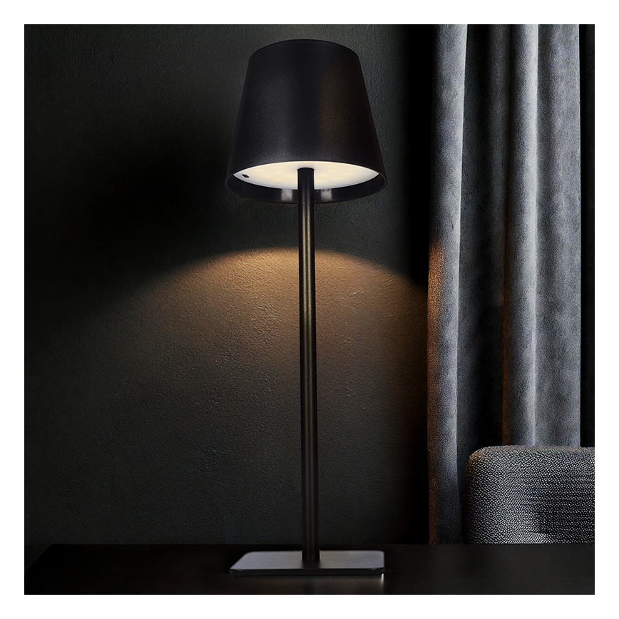 LED Dæmpbar genopladelig berøringsbetjent bordlampe LUCCA LED/3,7V 3000/4000/6500K 2000 mAh sort