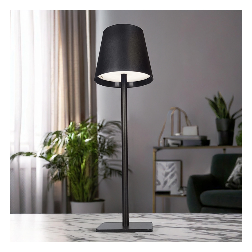 LED Dæmpbar genopladelig berøringsbetjent bordlampe LUCCA LED/3,7V 3000/4000/6500K 2000 mAh sort