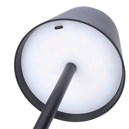LED Dæmpbar genopladelig berøringsbetjent bordlampe LUCCA LED/3,7V 3000/4000/6500K 2000 mAh sort