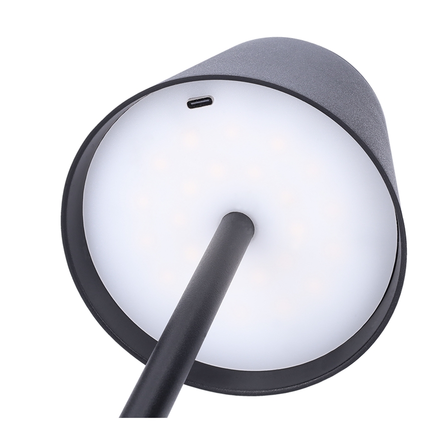 LED Dæmpbar genopladelig berøringsbetjent bordlampe LUCCA LED/3,7V 3000/4000/6500K 2000 mAh sort