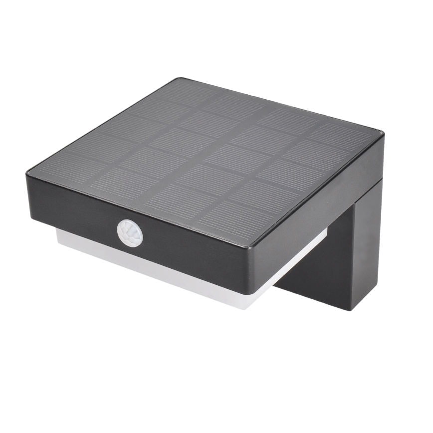 LED Soldrevet væglampe med bevægelses- og skumringssensor PALERMO LED/5W/2000 mAh IP54 sort