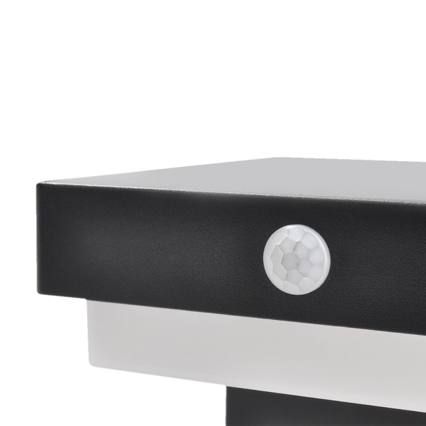 LED Soldrevet væglampe med bevægelses- og skumringssensor PALERMO LED/5W/2000 mAh IP54 sort