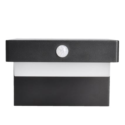 LED Soldrevet væglampe med bevægelses- og skumringssensor PALERMO LED/5W/2000 mAh IP54 sort