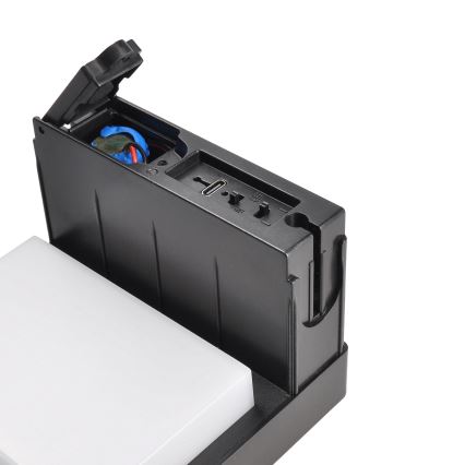 LED solcellelampe med bevægelsessensor PALERMO LED/5W/2000 mAh IP54 sort