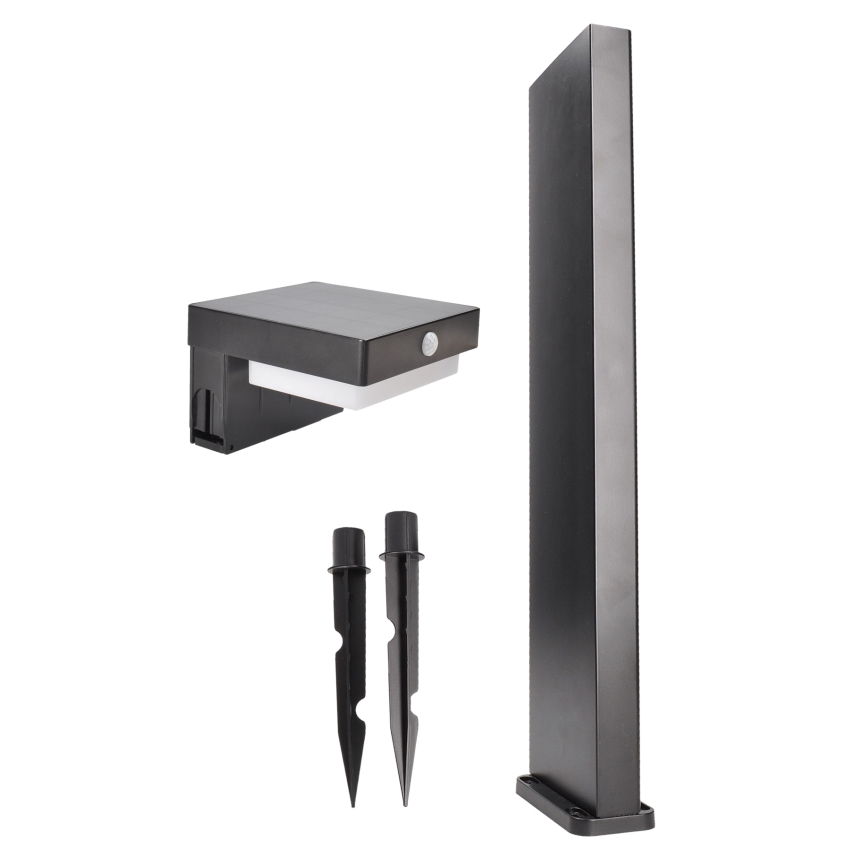 LED solcellelampe med bevægelsessensor PALERMO LED/5W/2000 mAh IP54 sort