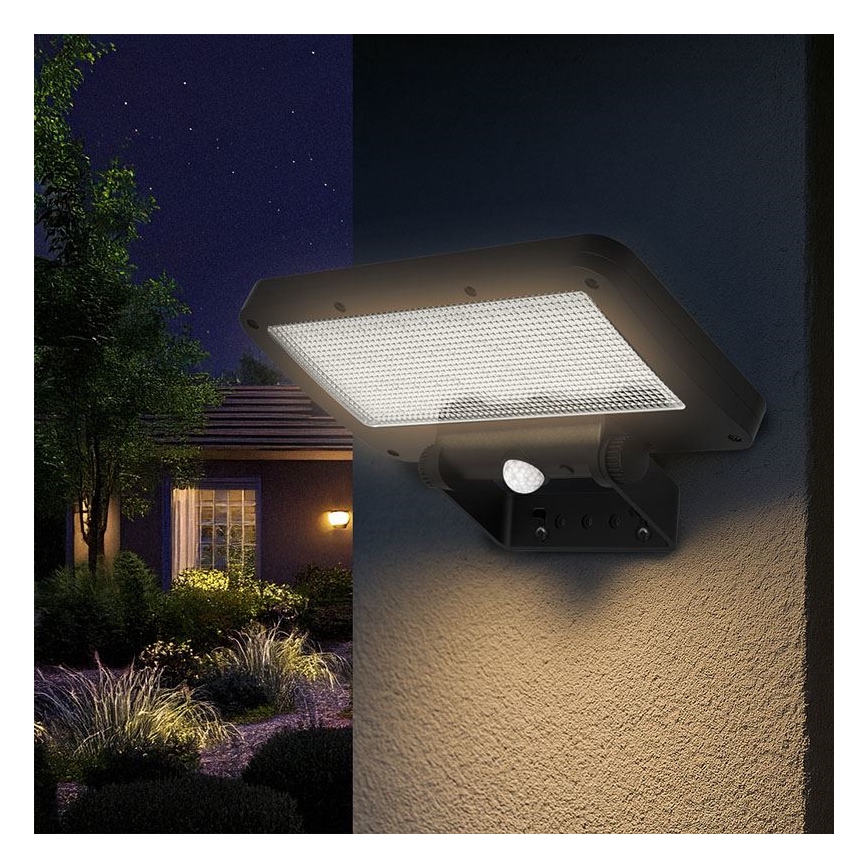 LED solcelleprojektør med sensor LED/5W/3,7V 1500 mAh IP54