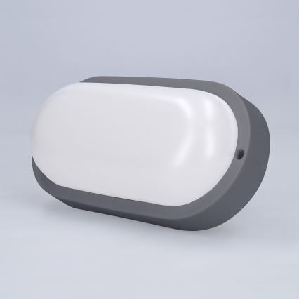 Udendørs LED væglampe LED/13W/230V 4000K IP54 grå oval