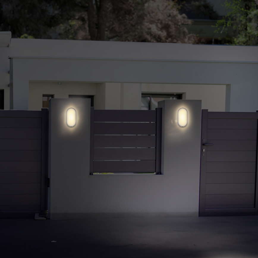 Udendørs LED væglampe LED/20W/230V 4000K IP54 grå oval