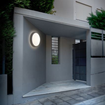 Udendørs LED væglampe LED/20W/230V 4000K IP54 grå rund