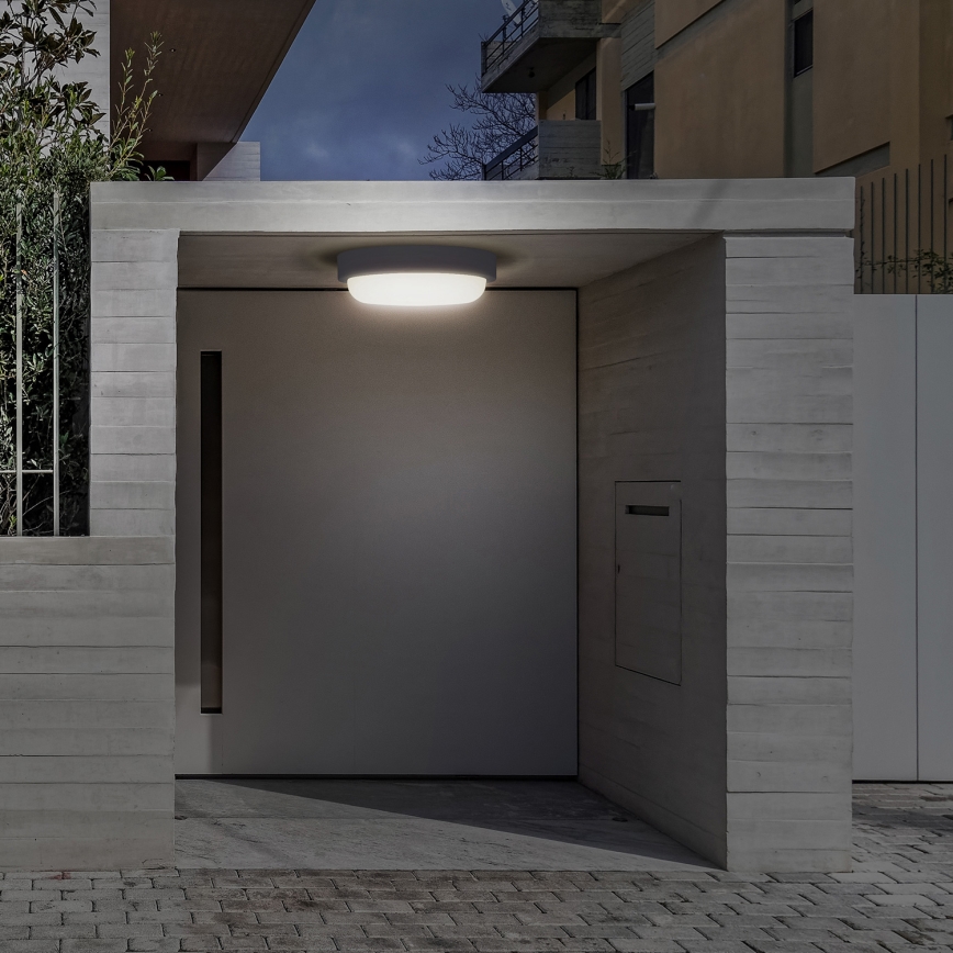 Udendørs LED væglampe LED/20W/230V 4000K IP54 grå rund